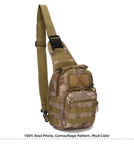 Tactical chest bag with python mud camo pattern and MOLLE system for outdoor use
