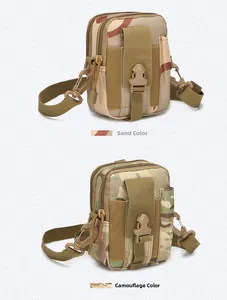 Tactical EDC pouch detail showing 3-color desert and CP camouflage patterns with buckles