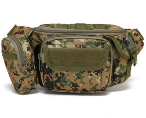 Marsupio tattico mimetico digitale con sistema MOLLE e tasca con chiusura a velcro