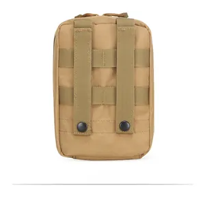 Tactical pouch back detail showing heavy duty MOLLE system and snap straps