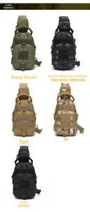 Tactical chest bag collection featuring paracord handles and MOLLE system in five colors
