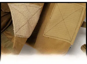 Detail view of high-strength nylon tactical vest with durable hook and loop closure design