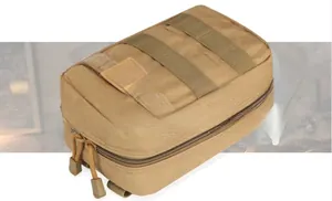 Tactical medical pouch with MOLLE webbing and Red Cross patch for outdoor emergency first aid