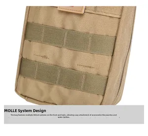 Close-up of tactical medical pouch with MOLLE webbing and durable nylon stitching