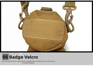 Tactical nylon water bottle pouch with large Velcro panel for personalized badges