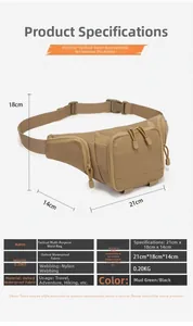 Details zur taktischen MOLLE-Tasche mit 21x18x14cm Größe aus wasserfestem Oxford
