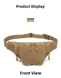 Vorderansicht der taktischen MOLLE-Gürteltasche in Coyote-Tan für Wanderungen