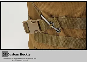 Detailed close-up of tactical vest featuring durable nylon fabric and custom heavy-duty buckle