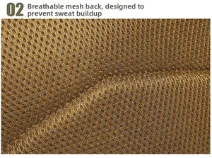 Detail of breathable honeycomb mesh padding on tactical backpack for airflow and comfort