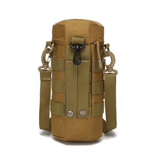 Tactical water bottle pouch in coyote brown with MOLLE system and adjustable strap
