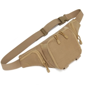 Taktische MOLLE Hüfttasche aus Khaki-Nylon für Outdoor-Wandern und Kletterausrüstung