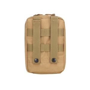 Tactical coyote brown MOLLE medical pouch for hiking camping and outdoor first aid gear