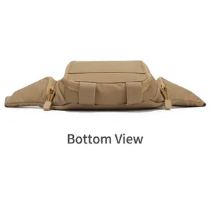 Taktische MOLLE Hüfttasche in Coyote Brown mit Fokus auf das Gurtband-System unten