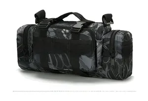 Tactical camo waist bag featuring MOLLE webbing system and durable quick-release buckles