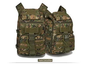 Detail of Jungle Digital tactical backpack showing MOLLE webbing and durable buckles