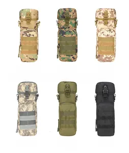 Tactical water bottle pouch collection in various camouflage patterns and durable nylon