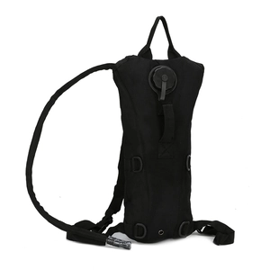 Black 3L tactical hydration backpack with durable Oxford fabric and drinking tube