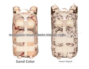 Tactical 3P backpack comparison in desert camo and digital desert with MOLLE system