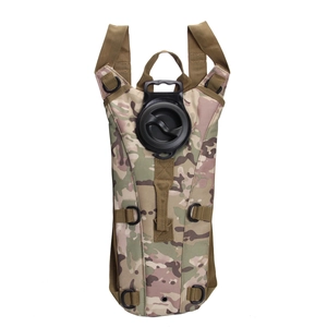 Tactical CP camouflage hydration backpack with 2.5L water bladder and large filling port
