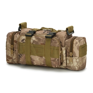 Tactical waterproof camo waist bag with MOLLE system for outdoor running and photography