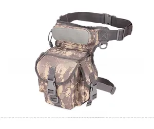 Seitenansicht der wasserdichten ACU-Digital-Camo taktischen Beintasche mit Gurten