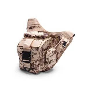 Tactical camouflage oxford cloth shoulder bag with multi-compartment digital desert pattern