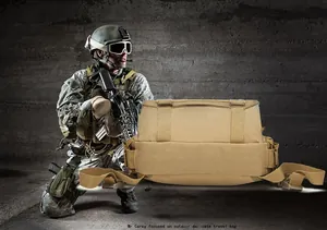 Detailed bottom view of khaki tactical waist pack with high-density waterproof nylon fabric