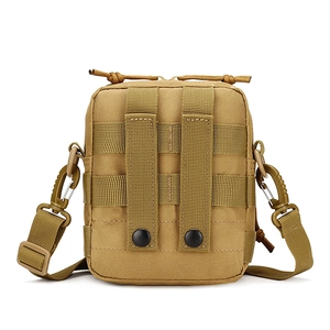Borsa a tracolla tattica kaki con sistema MOLLE in tessuto Oxford per escursioni
