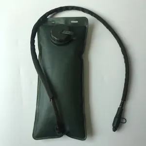 Detail view of 3L food-grade TPU water bladder with insulated drinking tube for hiking
