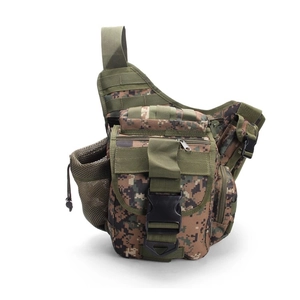 Waterproof tactical camouflage oxford shoulder bag with quick-release buckle and side pocket
