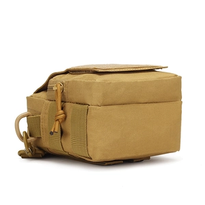 Marsupio tattico in nylon coyote tan con sistema MOLLE e velcro per escursioni all'aperto