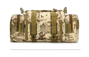 Tactical waist bag back view showing MOLLE system straps and desert digital camo pattern