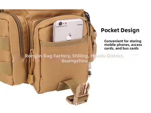 Detail der wasserdichten taktischen Oxford-Hüfttasche mit Outdoor-Handytasche