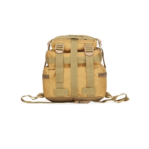 Tactical 3P outdoor backpack in khaki with MOLLE system and high-strength waterproof nylon