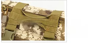 Macro detail of high-density tactical waist bag handle with durable bar-tack stitching