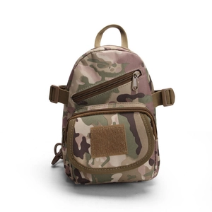 Compact camouflage tactical chest bag with adjustable straps for outdoor hiking and travel