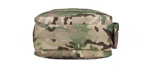 Detailed view of multicam tactical waist bag featuring durable nylon fabric and reinforced stitching