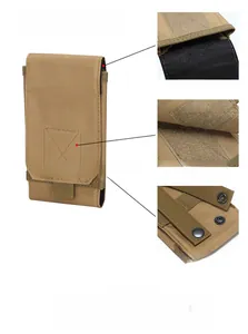 Detail showing the MOLLE system straps and shockproof fleece lining of the tactical waist bag