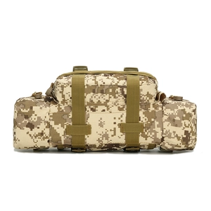 Tactical desert digital camo waist bag with MOLLE webbing and durable nylon fabric
