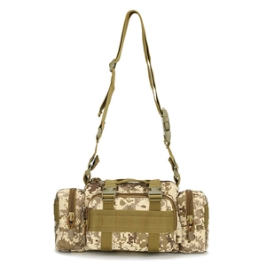 Tactical desert camo waist pack with MOLLE system and adjustable strap for hiking