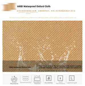 Close-up of waterproof 600D Oxford fabric texture for tactical vest protection gear