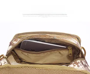 Sac banane tactique avec poche intérieure zippée sécurisée pour grand smartphone