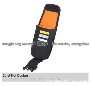 Tactical MOLLE pouch featuring multi-tier card slots and orange lining for outdoor use