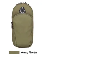 Λεπτομέρεια αθλητικού περιβραχιόνιου σε Army Green με διπλά φερμουάρ και θύρα για ακουστικά