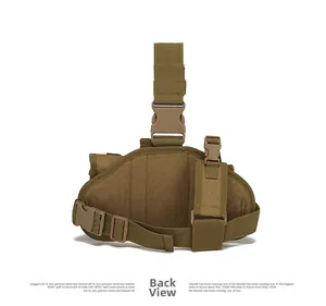 Tactical leg bag back view showing durable nylon material and adjustable strap buckles