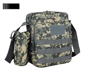 Tactical ACU digital camouflage shoulder bag with detachable water bottle holder