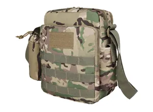 Tactical camouflage shoulder bag with MOLLE system and side water bottle pouch