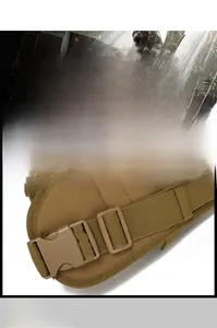 Tactical leg bag strap detail featuring high-strength nylon and quick-release buckle system