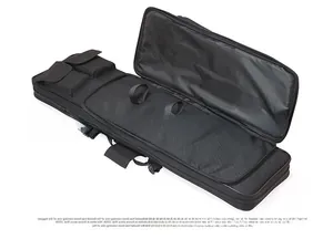 Tactical gear bag detail showing inner compartments with straps and exterior pockets