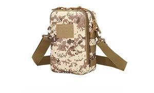 Borsa a tracolla tattica mimetica deserto con sistema MOLLE e area in velcro